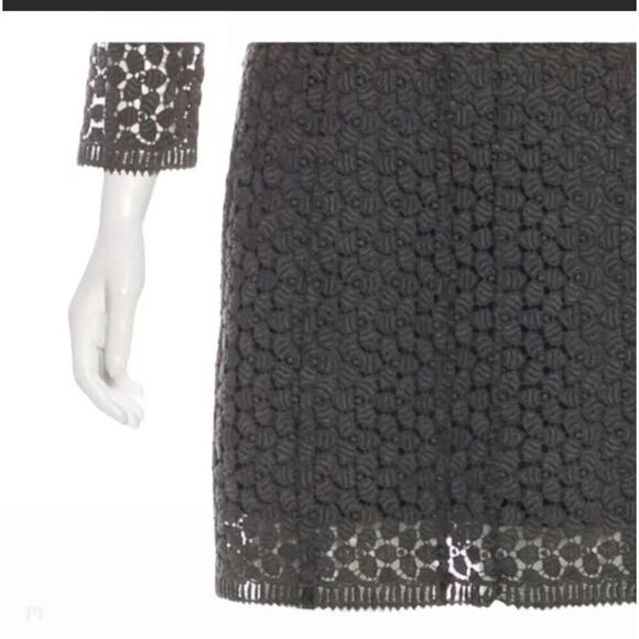 NWT Diane Von Furstenberg Caritan Long Sleeve Lace Mini Gray Dress 6 - Picture 9 of 14